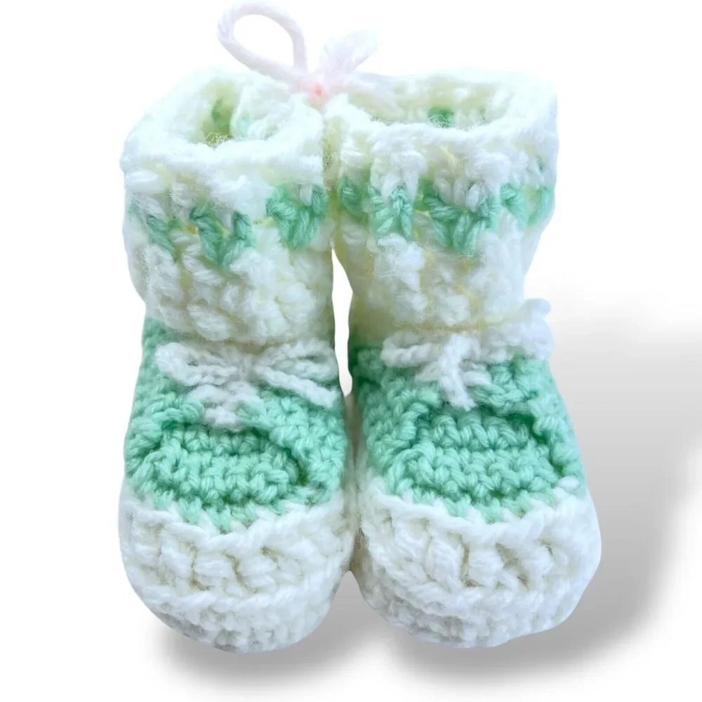 Handmade Aqua Green White 